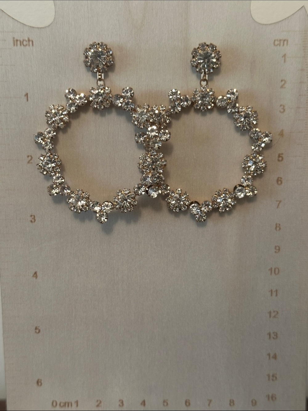 Crystal Floral Hoop Earrings - Silver Tone